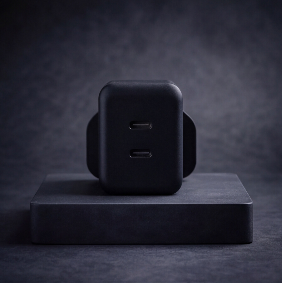 Qable 45W Dual USB-C GaN Fast Charger, PD 3.0 &amp; PPS, Compact Wall Adapter, Smart Power Distribution, Fireproof Design for Smartphones, Tablets &amp; Laptops